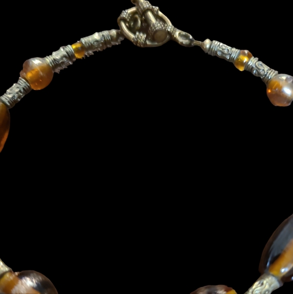 6" Handmade Brownish Beaded Bracelet L10 - Picture 2 of 2